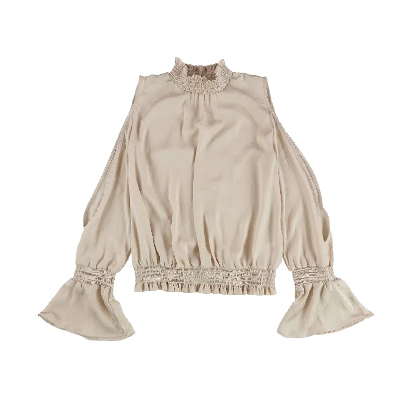 Bar Iii Womens Split-Sleeve Shirred Knit Blouse Bold Women's Statement