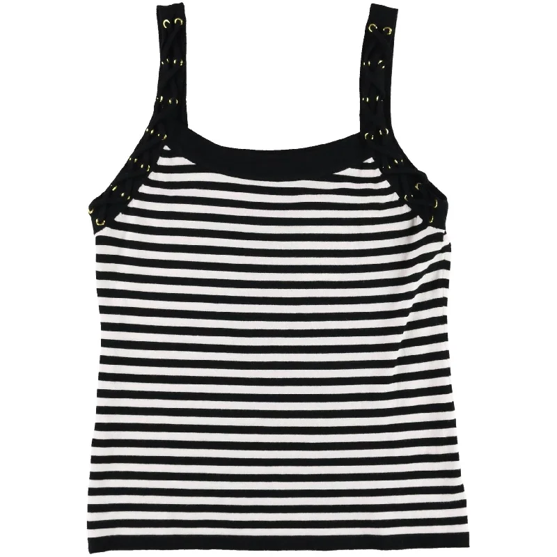 I-N-C Womens Striped Pullover Sweater, Black, Large Scandinavian