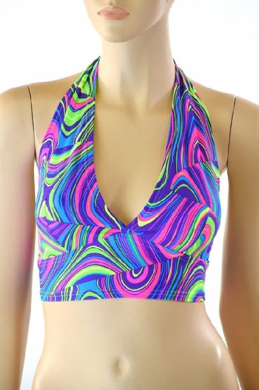 Darted Tie Back Halter Top in Glow Worm Relaxed Women's 