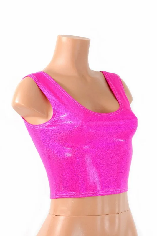 Pink Sparkly Jewel Crop Tank French