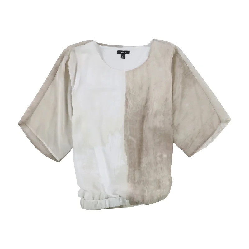 Alfani Womens Sunset Pullover Blouse, Beige, Large Athletic Women's High - 