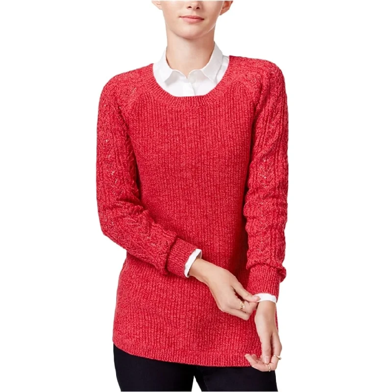 maison Jules Womens Solid Cable Knit Pullover Sweater, Red, X-Small Sleek Women's 