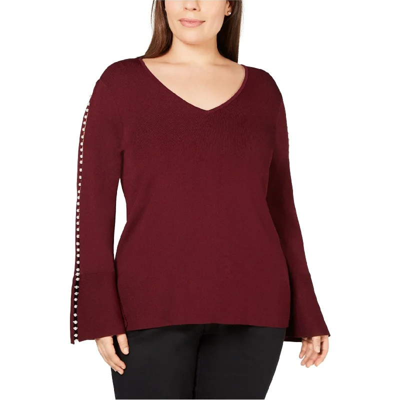 I-N-C Womens Pearl-Trim Pullover Sweater Athletic Women's High - 