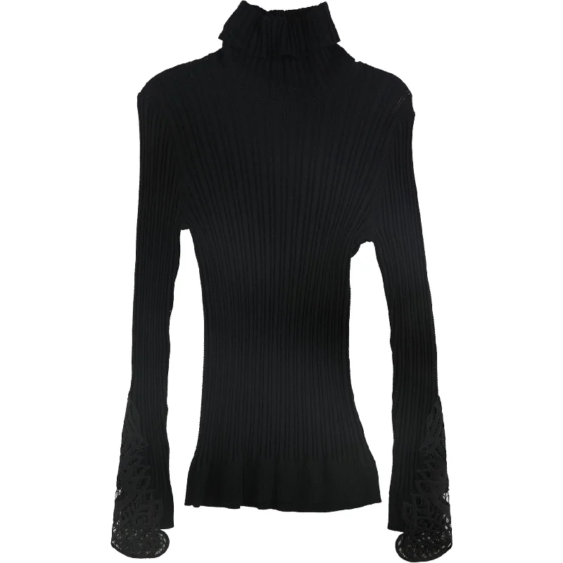 Elie Tahari Womens Zoelle Pullover Sweater, Black, Small French