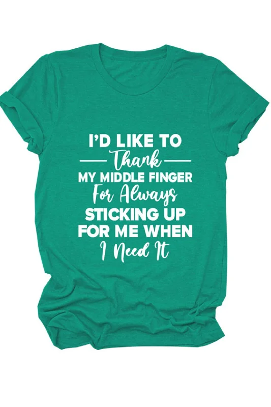 I'd Like To Thank Printed Shirt Feminine Women's Soft 