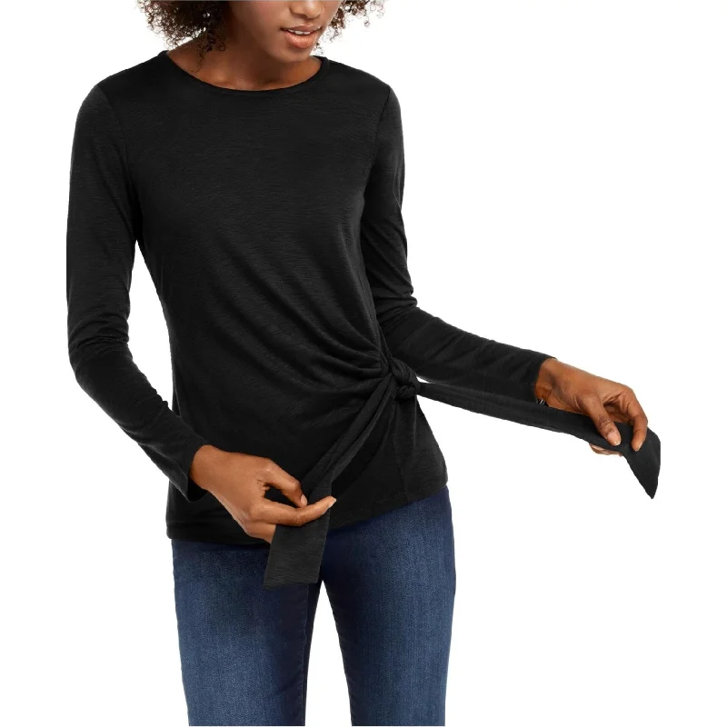I-N-C Womens Side Tie Pullover Blouse Geometric