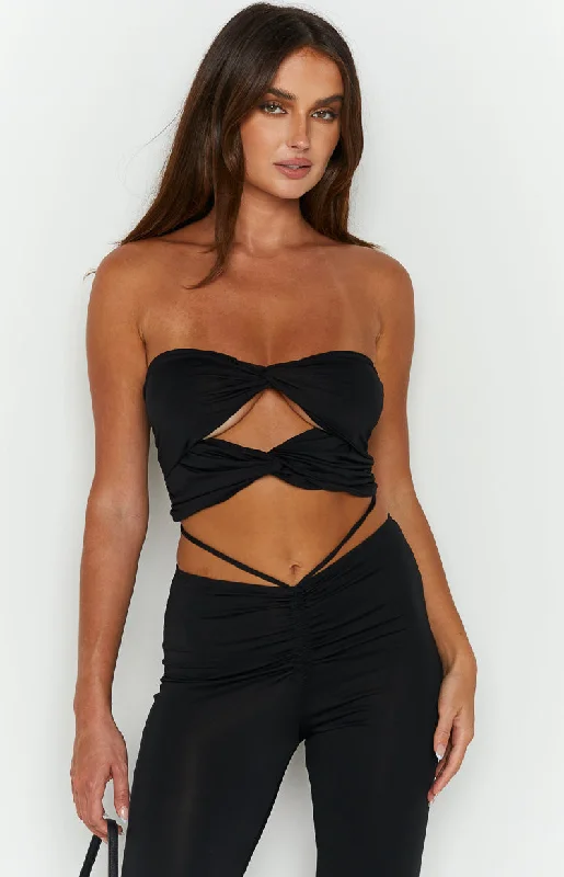Havannah Black Bandeau Top Tough Women's Military - inspired