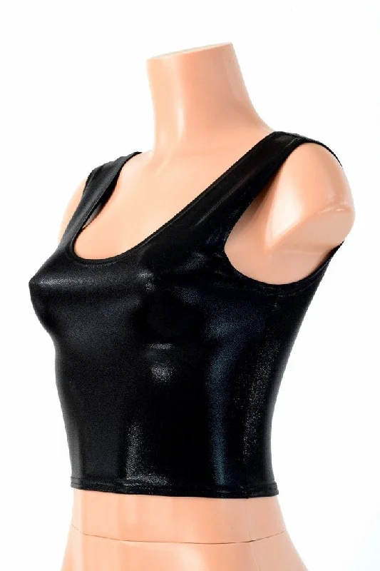 Black Mystique Crop Top Hip Women's Retro