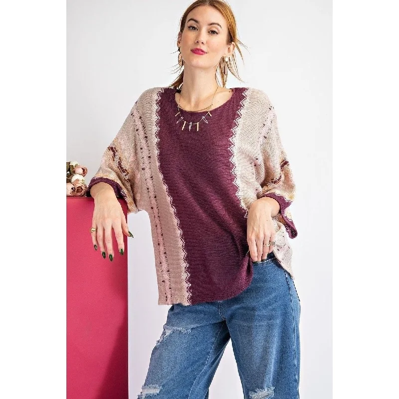 Multi Color Thread Sweater Earthy Women's 