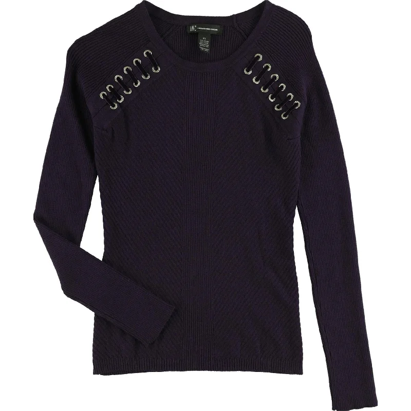 I-N-C Womens Laced Shoulder Knit Sweater Rugged Women's Outdoor 