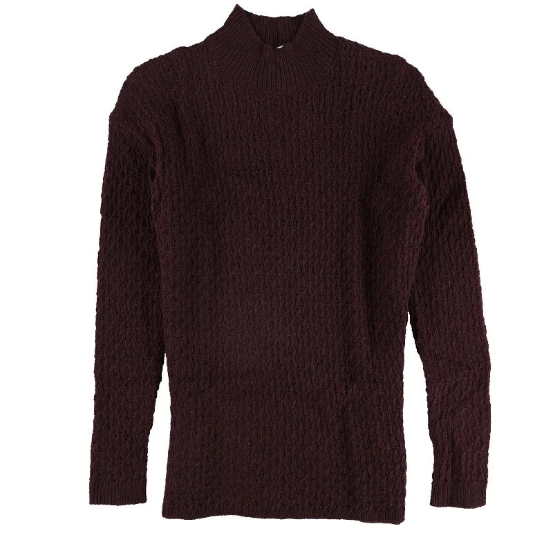 Bar Iii Womens Faux-Leather Trim Knit Sweater Refined Women's 
