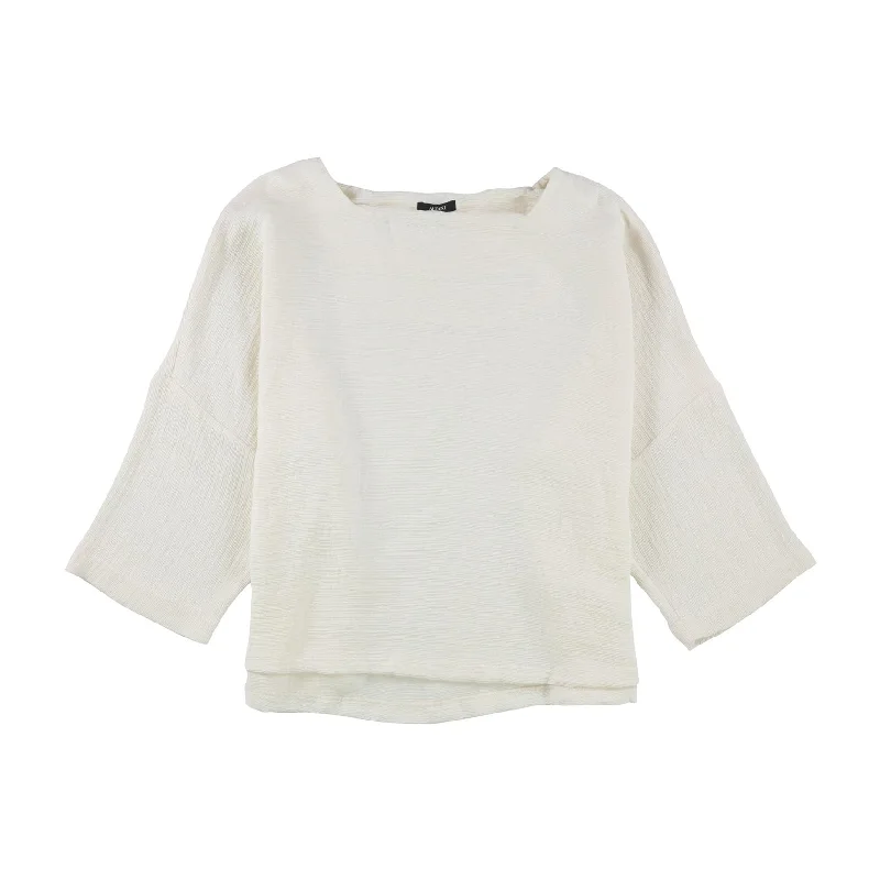 Alfani Womens Textured-Stripe Pullover Blouse French