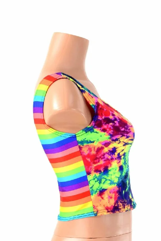 Two Tone Reversible Tank Crop Top Sophisticated Women's Tailored