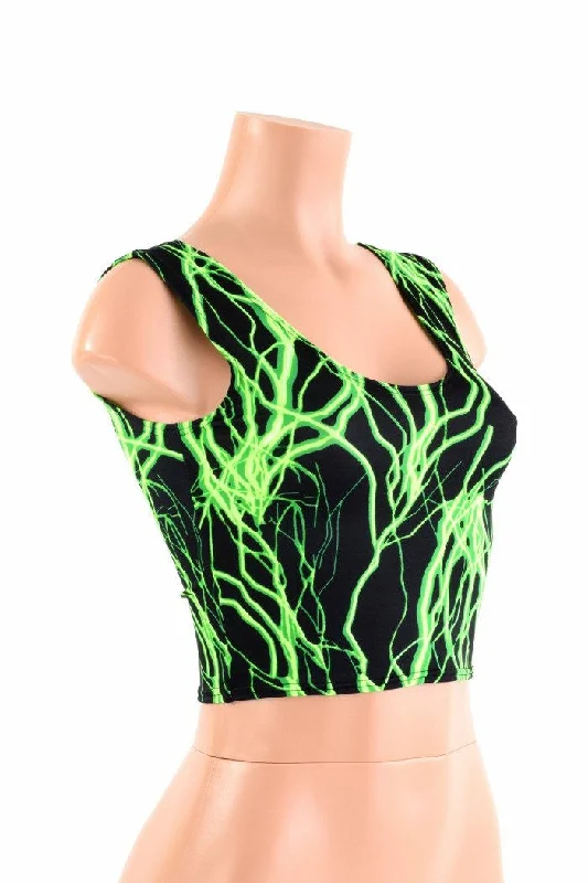 Green Lightning Crop Tank Sleek Women's 