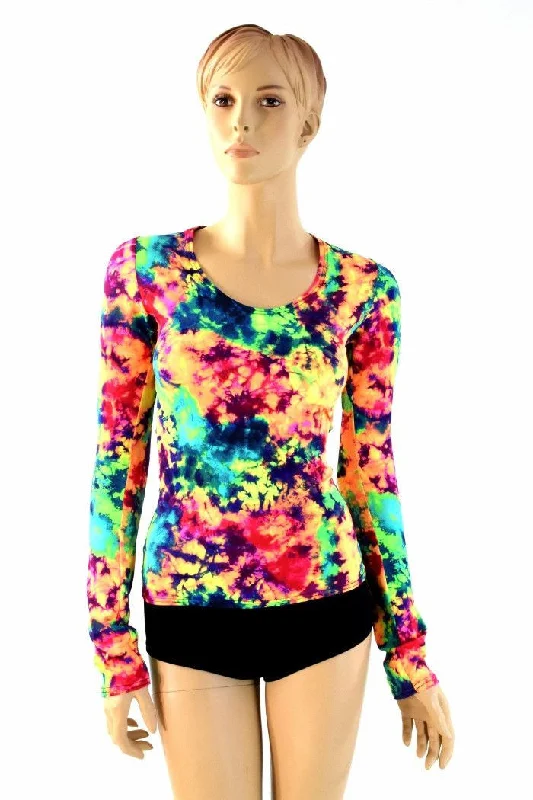 Acid Splash Long Sleeve Top Sleek Women's 