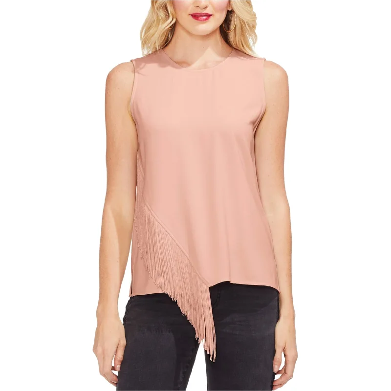 Vince Camuto Womens Asymmetric Fringe Pullover Blouse Streetwear Style for 