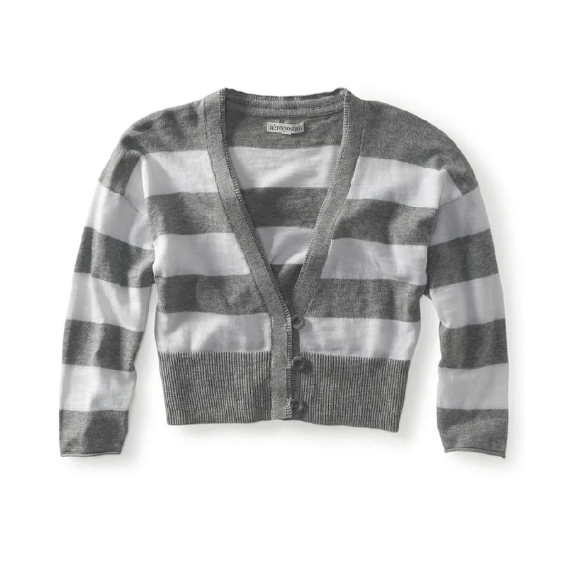 Aeropostale Womens Cropped Stripe Cardigan Sweater European