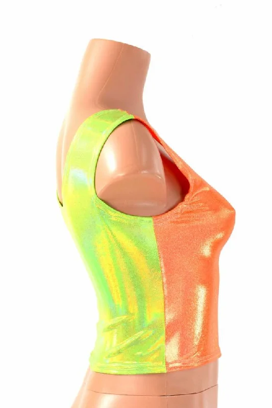 Two Tone Reversible Tank Crop Top Traditional Women's Wool