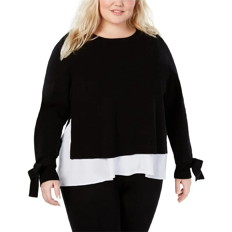 I-N-C Womens Layered-Look Knit Sweater Artistic Women's Hand - painted