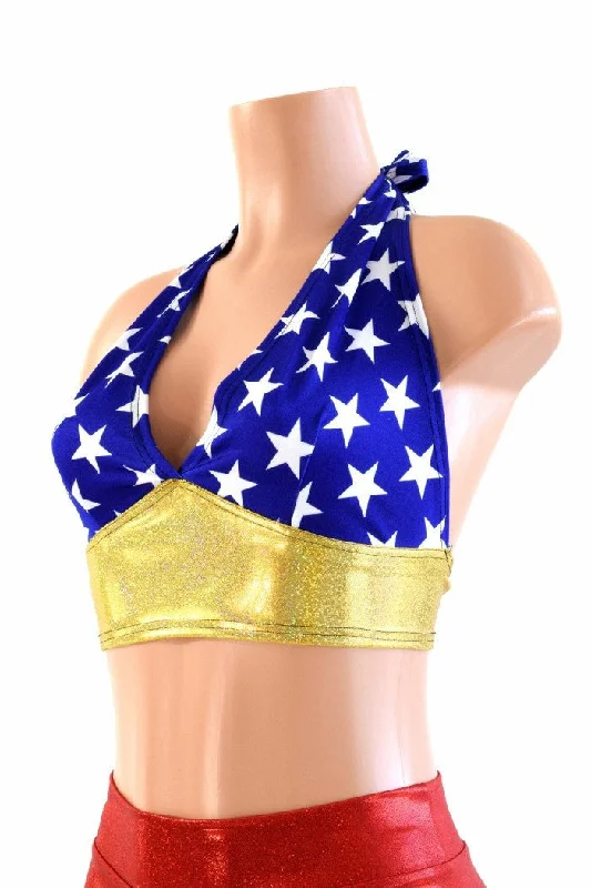 Wonder Woman Inspired Darted Tie Back Halter performance