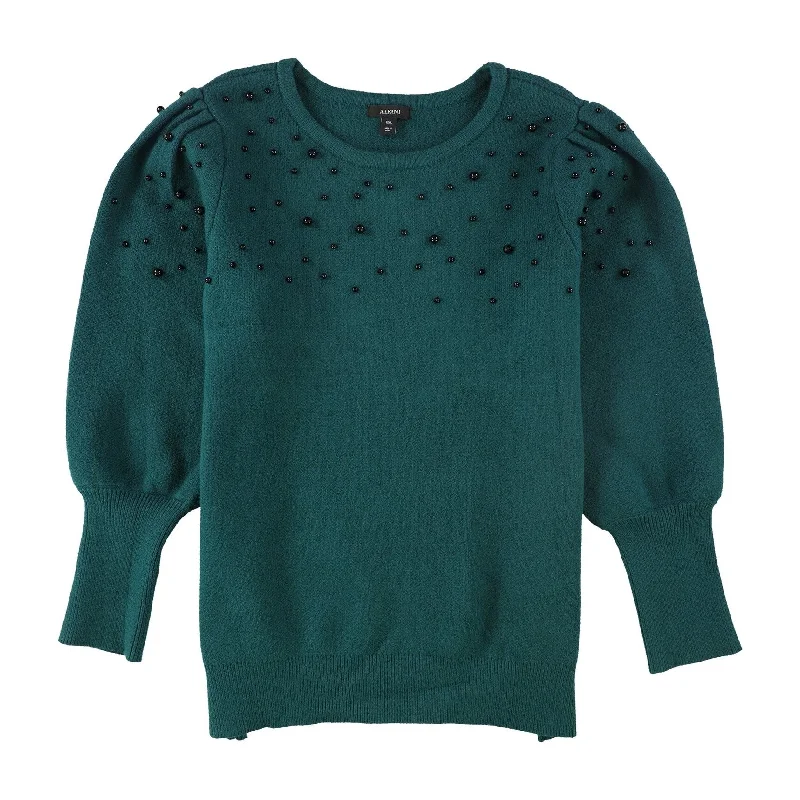 Alfani Womens Pearl-Embellished Pullover Sweater, Blue, XX-Large Sophisticated Women's Tailored Alfani Womens Pearl-Embellished Pullover Sweater, Blue, XX-Large Sophisticated Women's Tailored