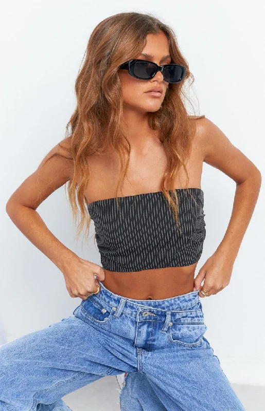 Petria Pinstripe Strapless Top Refined Women's Classic 
