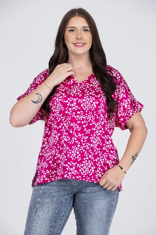 Silhouette Flowers Women's V-Neckline Top Australian Beach