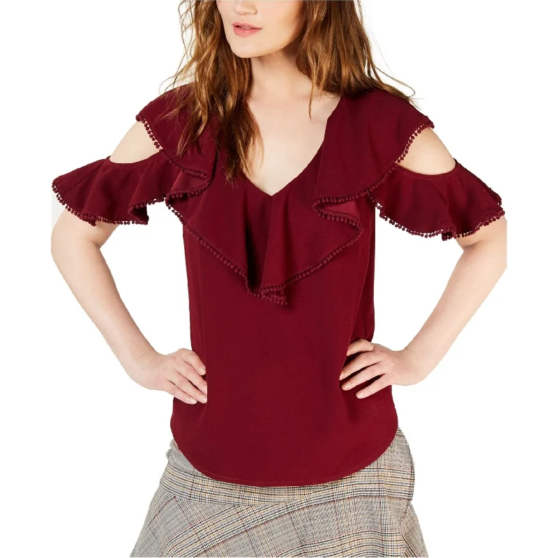 Trina Turk Womens Serenidad Flutter Cold Shoulder Blouse Australian Beach