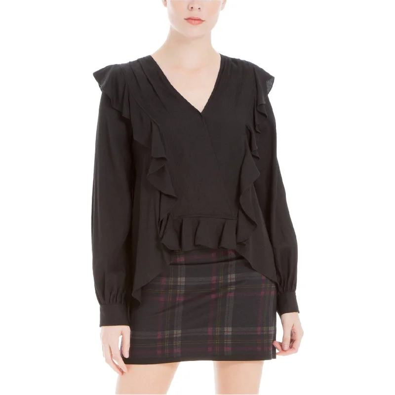 Max Studio London Womens Ruffled Knit Blouse Trendy Women's 