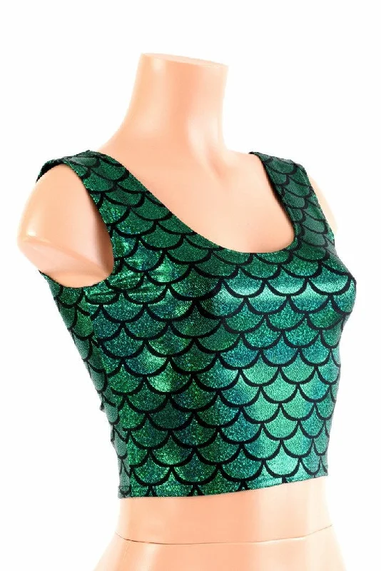 Green Mermaid Tank Crop Cozy Women's Winter