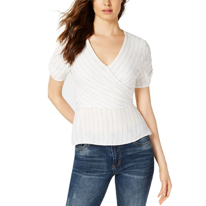 1.State Womens Ticking Wrap Blouse Elegant Women's 