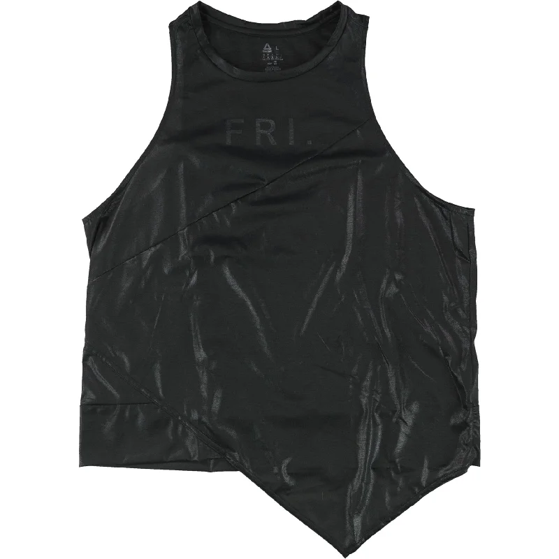 Reebok Womens Fri Graphic Tank Top, Black, Large Compression