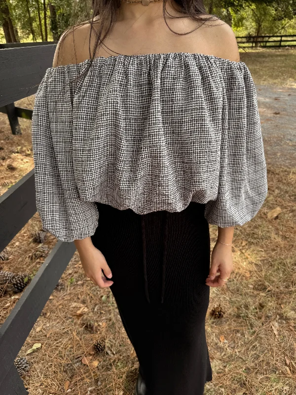 Black & White Plaid Top Bold Women's Animal Print