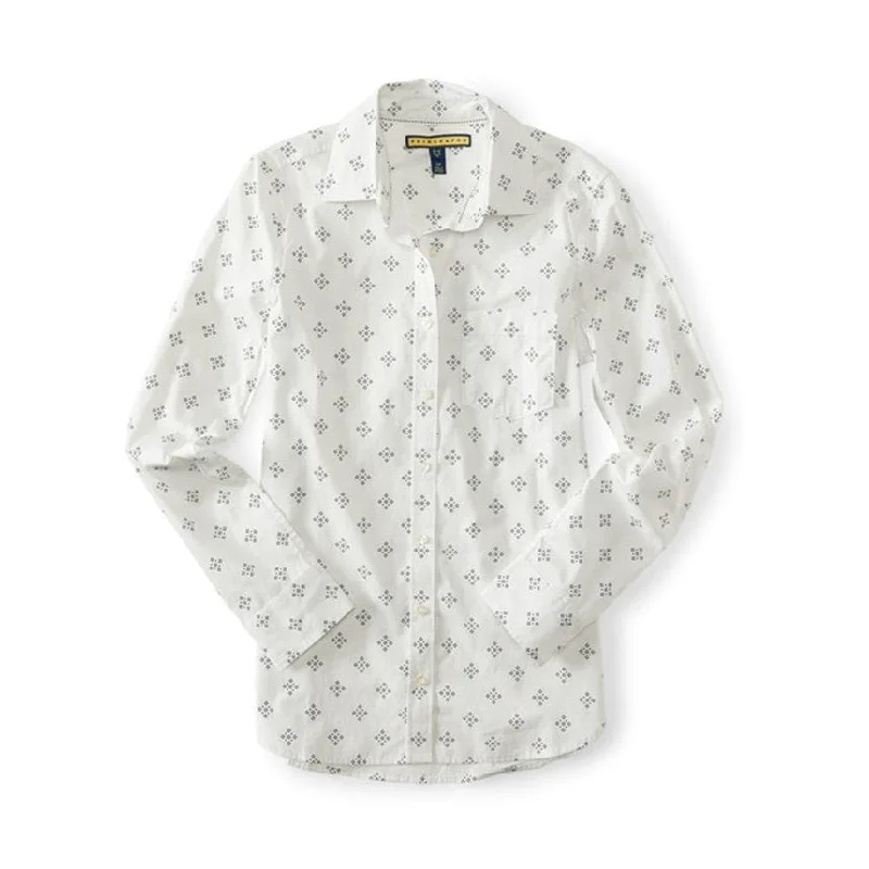 Aeropostale Womens Dot Print Button Up Shirt Relaxed Women's Beachy