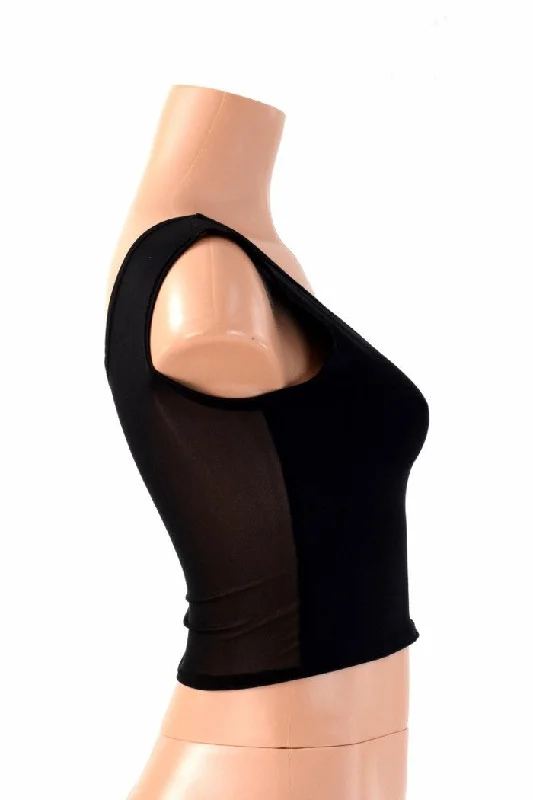 Two Tone Reversible Tank Crop Top Classic Women's Pin - striped