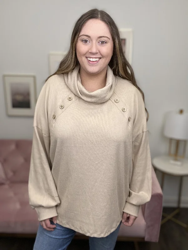 Showing Gratitude Women's Turtle Neck Ribbed Sweater Cozy Women's Winter